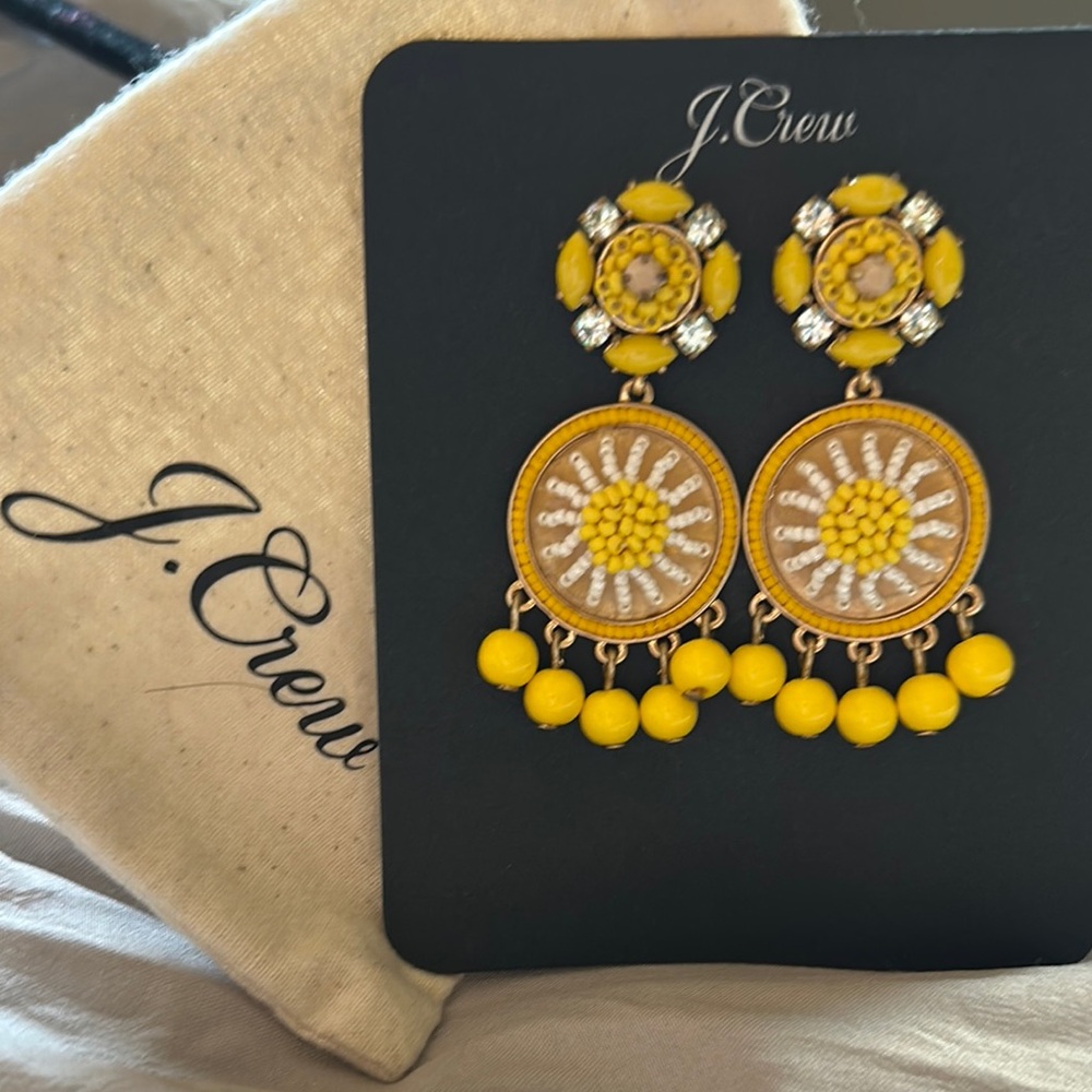 J. Crew Yellow Statement Earrings